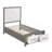 Contemporary Twin Size Platform Bed With Footboard Storage Ivory And Gray Finish Bedroom Furniture 1Pc