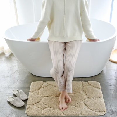 Super Soft Water Absorbnet Microfiber Bathroom Rug,  Non-Slip Machine Washable