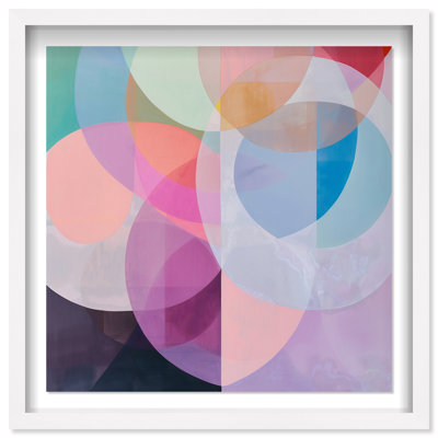 Prismatic Orbit I Square Shadowbox Abstract Print by Oliver Gal, Black Frame, 12 x 12