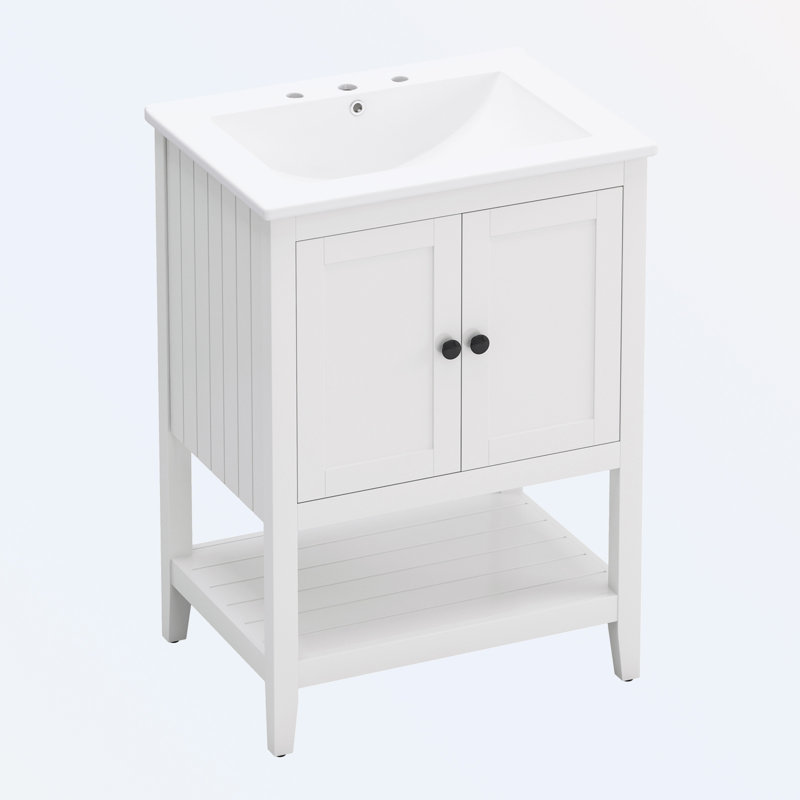 Modern Bathroom Vanity with Open Style Shelf
