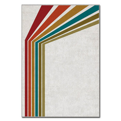 Luxurious Velvet Area Rug, 2.6 x 4.6 Feet, 100% Polyester, 740 g/m² | Non-Slip Felt Dot Underside, Laminated Sponge for Comfort | Easy Machine Washable | Modern Digital Print Design, Perfect for Any Room
