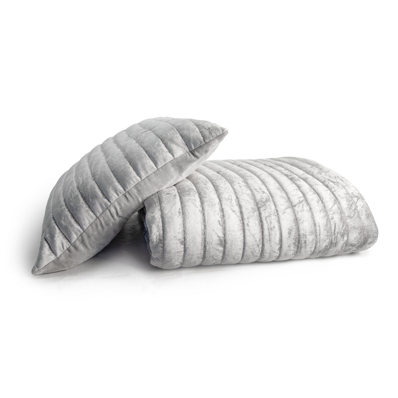 Channel Quilt, Gray, Queen Quilt + 2 Euro Shams