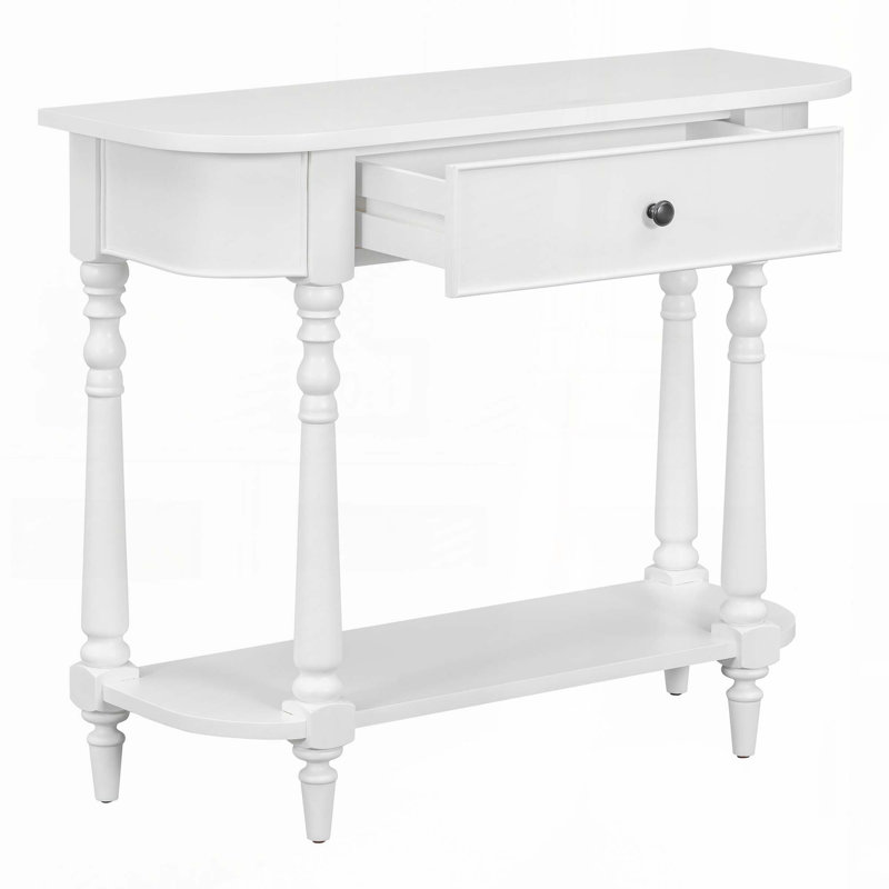 Commode 2 tiroirs 36 po avec tablette ouverte, Blanc