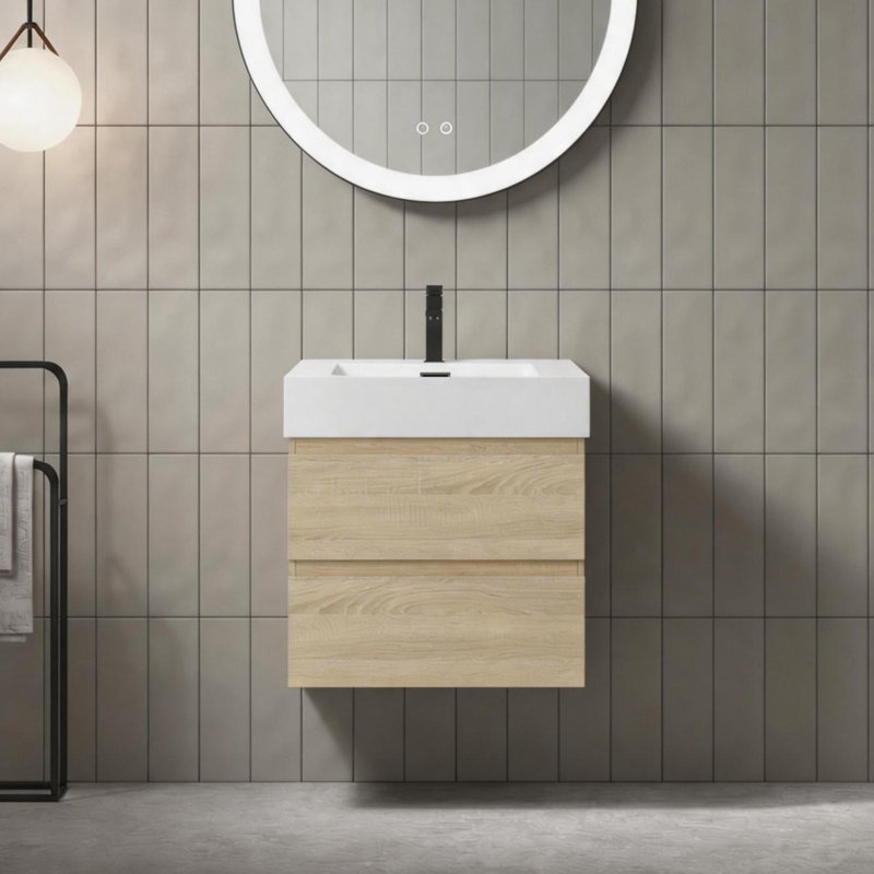 Meuble-lavabo flottant épais de 24 po (RTA), Chêne clair, 24"