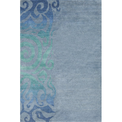 Pacific Abstract Area Rug in Cobalt Blue/Teal/Aqua