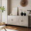 Armoires | Buffet moderne 4 portes, finition argent clair, rangement réglable pour le bureau de la cuisine d'entrée de la salle à manger | Minimaliste | Salon