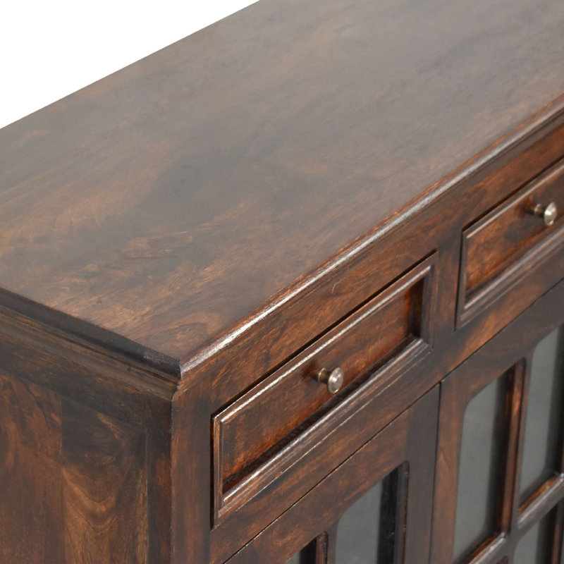 Solid Wood Accent Cabinet, Stone Finish