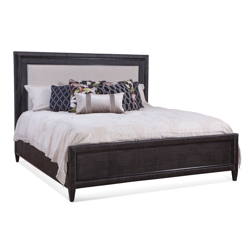 Sabal Bay Low Profile Standard Bed, Queen, Antique Black, White Sugar Performance; 0863-91