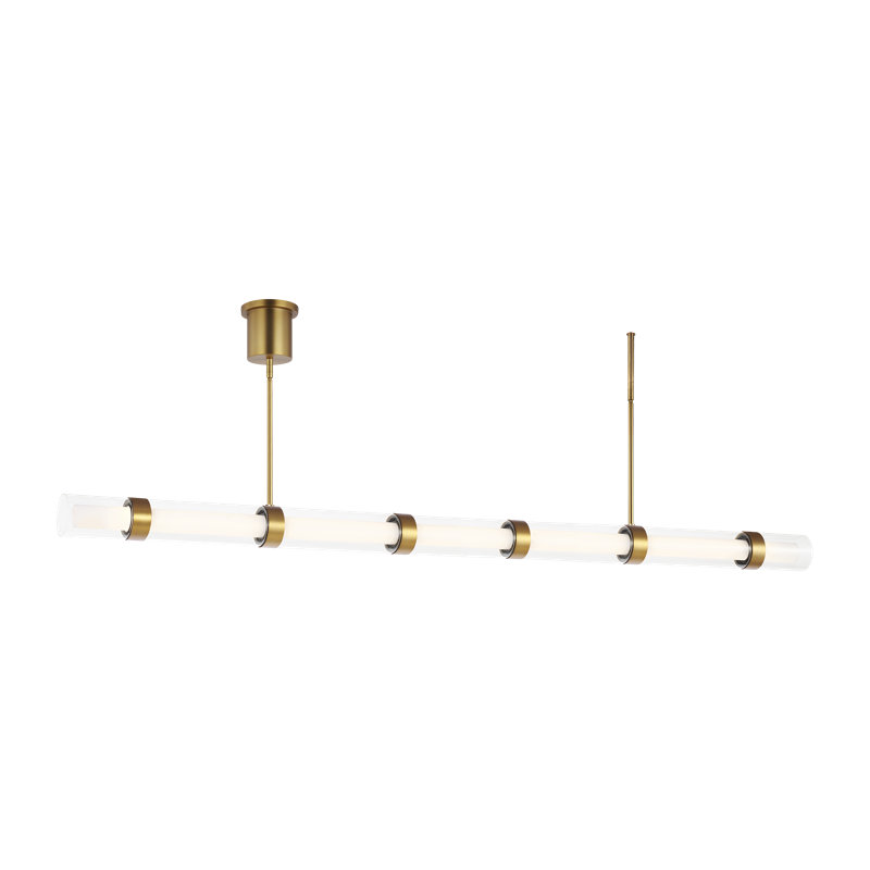 Wit 1 - Light LED Pendant, 6" H x 84.1" W x 3.9" D, Aged Brass