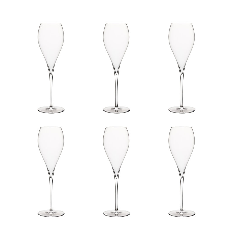 Miravel 220ml Handmade Crystal Flute Set