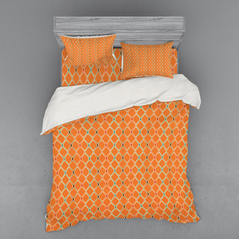 Eclectic Polyester Geometric Shapes Duvet Cover, Queen Duvet Cover + 3 Additional Pieces