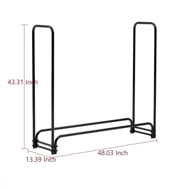 Firewood Rack 4/8 ft Outdoor & Indoor Log Holder Heavy Duty Word Organizer Iron Mesh Storage for Fireplace, Patio, Durable Wood Stacker, Ventilation Design - Easy Assembly