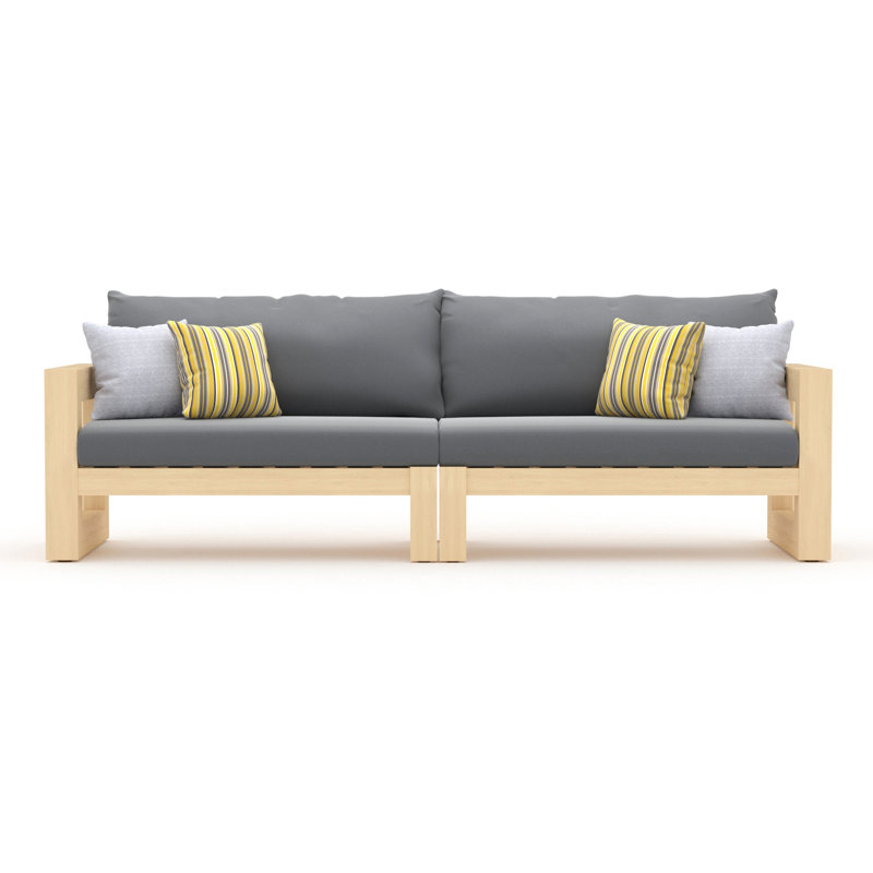 Benson 96In Sunbrella Outdoor Sofa - Charcoal Gray