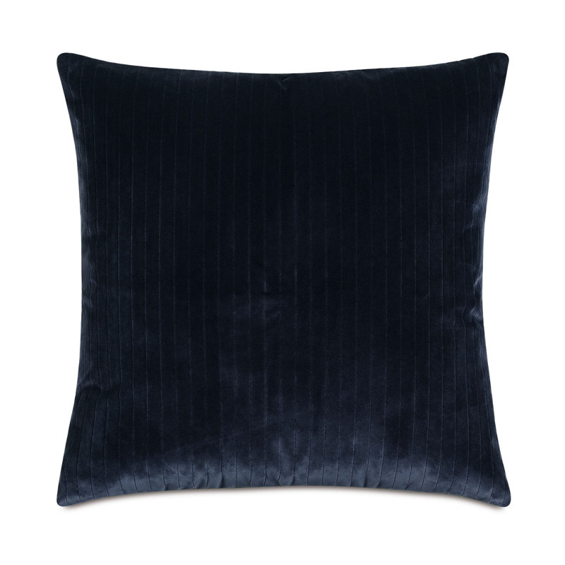 Uma Velvet Reversible Throw Pillow, 22"H x 22"W x 5"D, Indigo