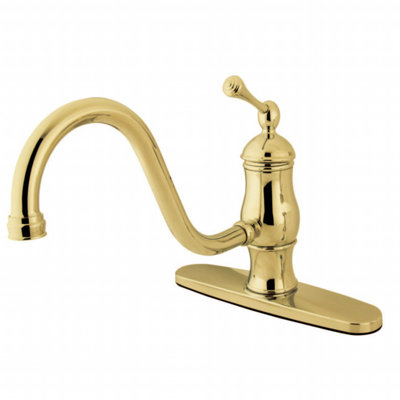 Kingston Brass Heritage Single-Handle 1-or-3 Hole Deck Mount Kitchen Faucet