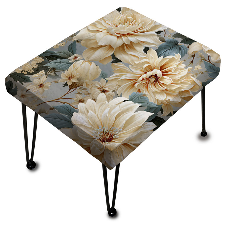Repose-pieds doux et neutre pivoines Elegance II