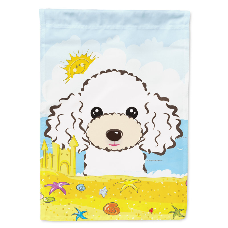 Drapeau de jardin à 2 côtés summer beach, Caniche (blanc)