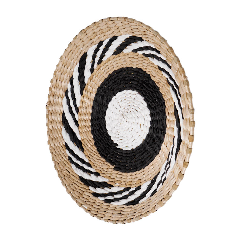  Handmade 16" Boho Abstract Woven Seaweed Wall Basket Decor