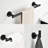 Matte Black Bathroom Hardware Sus304 Stainless Steel - 3 Pieces. Comprises Towel Bar, Toilet Paper Holder, Robe Hook. Rust-, Heavy Duty, Scratch-. Modern Design. Simple Installation. Mounting-699853595