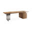 Bureau brun en bois massif rectangulaire avec 2 tiroirs-1139440850-1139440844
