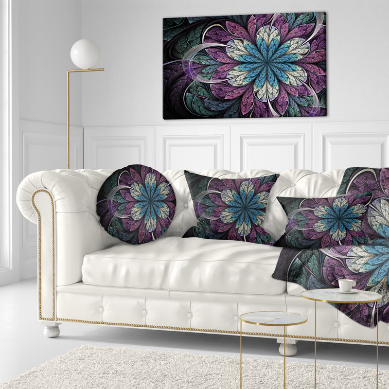 Coussin lombaire à fleur arrondie floral