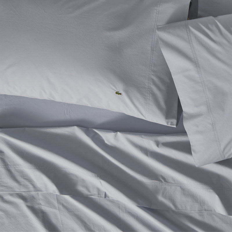 Ensemble de draps Lacoste, Gris clair, Ensemble de draps pour grand lit