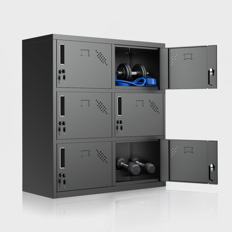 Armoire de rangement verrouillable à 3 niveaux en métal, organisateur utilitaire antirouille avec tablettes pour le garage, le bureau et la maison