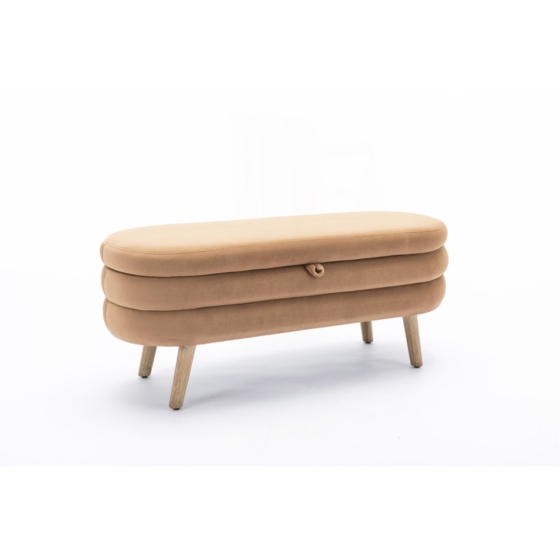 Noelany Upholstered Storage Bench, Coffee Velvet