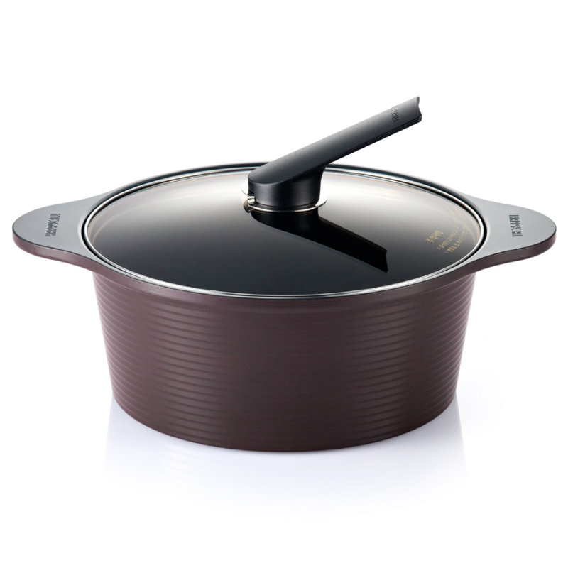 Happycall 4 pintes Pot avec couvercle, 6 pintes, Brun