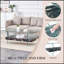 Table basse Kaiser avec plateau en verre et rangement double couche-630610232