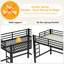 Lit mezzanine simple TG, structure de lit mezzanine robuste avec 2 échelles intégrées et garde-corps pleine longueur, assemblage facile, conception silencieuse, aucun sommier tapissier requis, noir-283318880