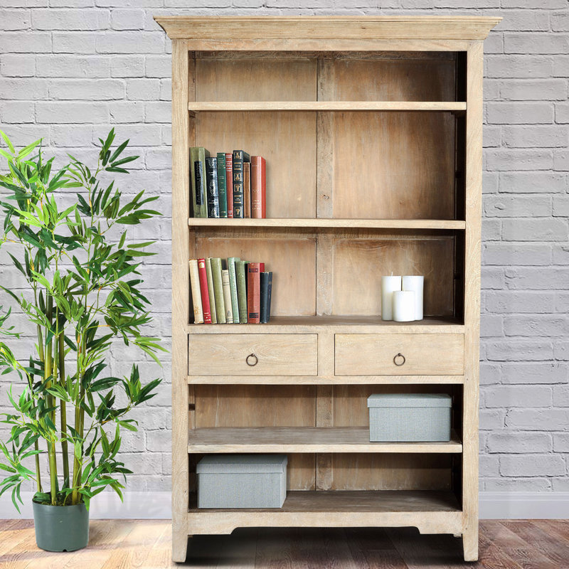 Bibliothèque standard en bois massif Bordeaux H 77 "x l 48", Gris mangue