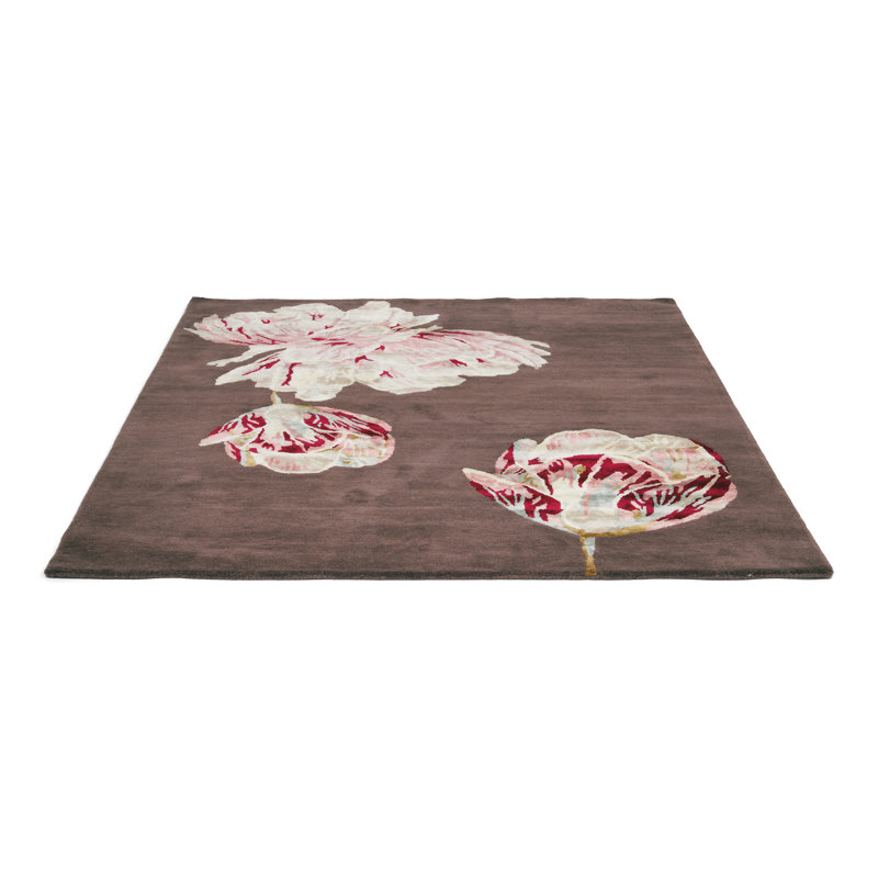 Hand Tufted Area Rug in Aubergine, Rectangle 6'7" x 9'2"