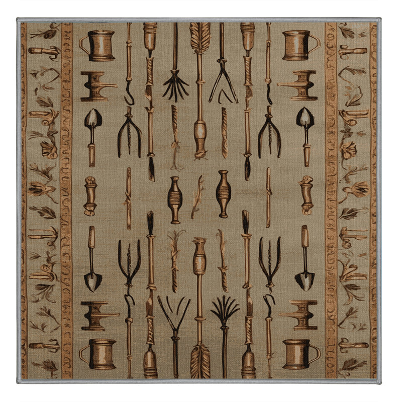 Tapis brun français lavable à la machine, Carré 7 pi