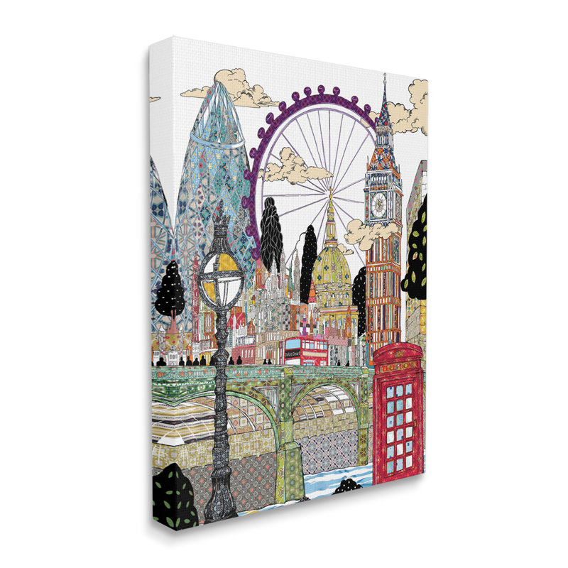 Ridgway, Londres, Angleterre, points complexes, motifs d'arabesques, art, Toile tendue, H 30 po x l 24 po x P 1,5 po