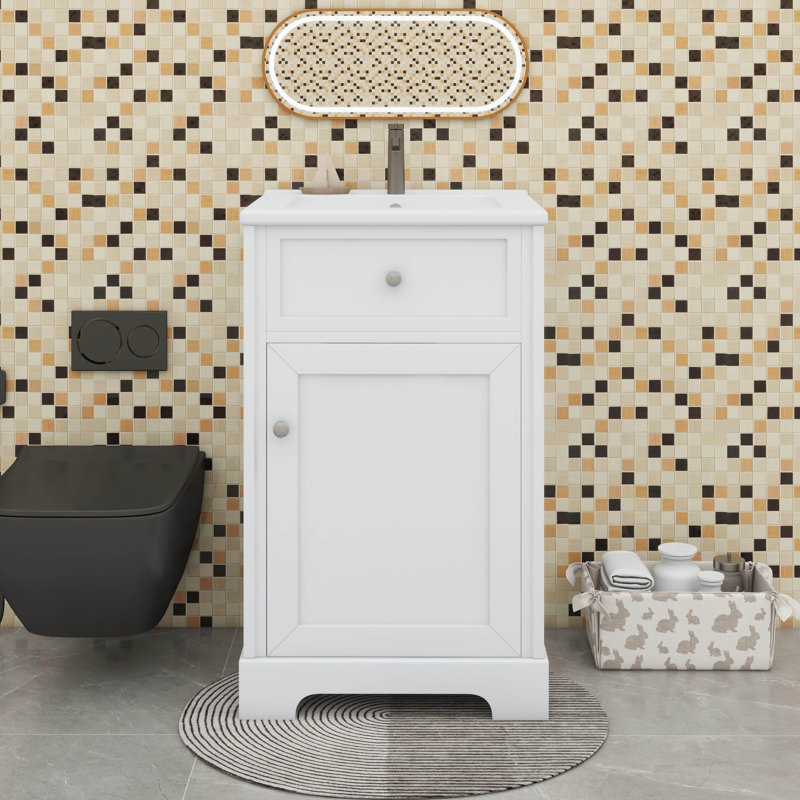 Meuble-lavabo 20 po avec lavabo 20 po, Blanc