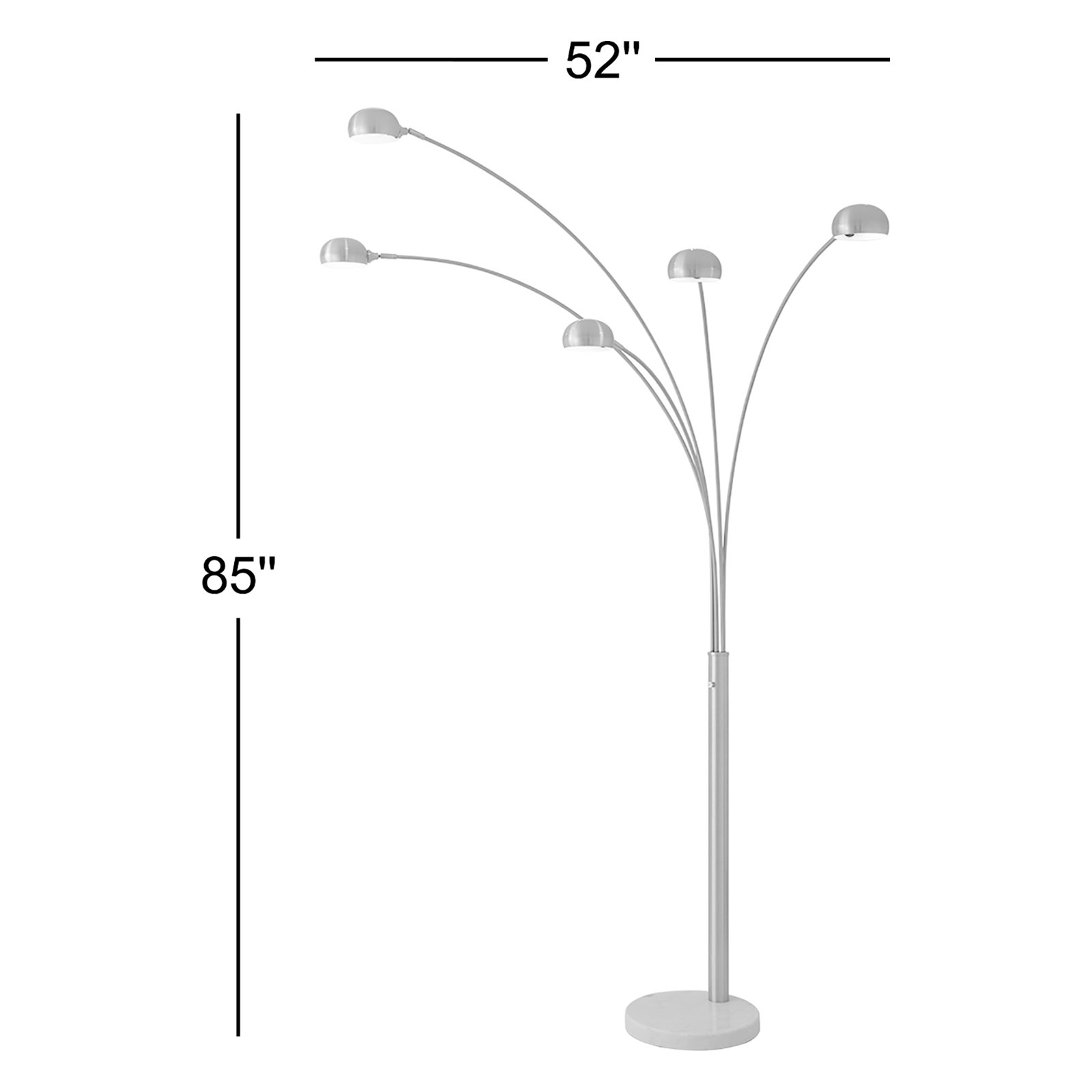 Mushroom 85" Marble Floor Lamp, Black Nickel