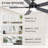 42" 5-Blade Ceiling Fan with LED Light and Remote, 6 Speeds Reversible DC Motor, 3CCT LED