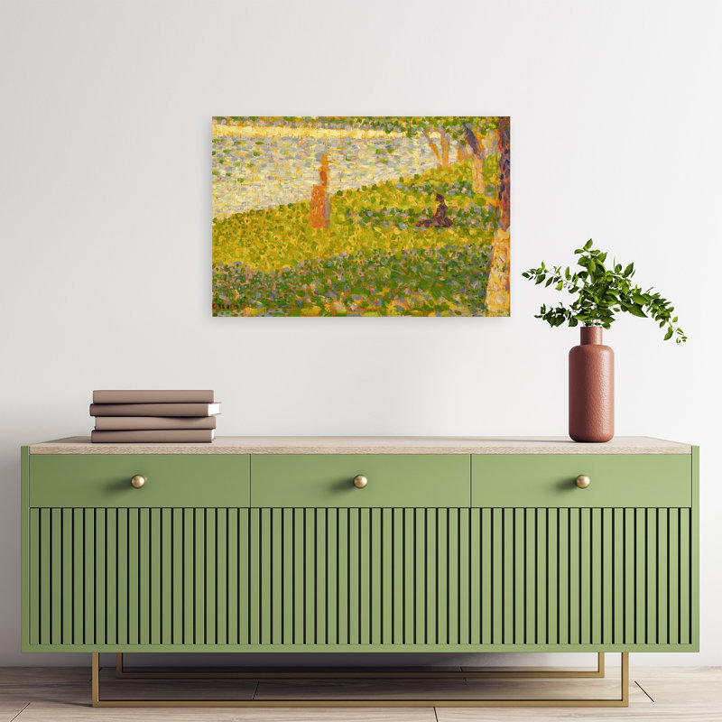 Women On The River Bank, Study For La Grande Jatte, C.1885-86 Abstract Contemporary City Architecture Wall Art Print 1 Piece Wrapped Canvas Wall Art