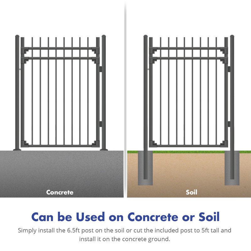 60'' H x 48'' W Black Metal Gate