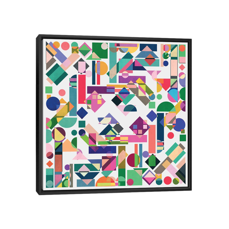 « geometry ii », reproduction d’impression sur toile tendue, H 18 po x l 18 po x P 1,5 po, Toile avec cadre noir