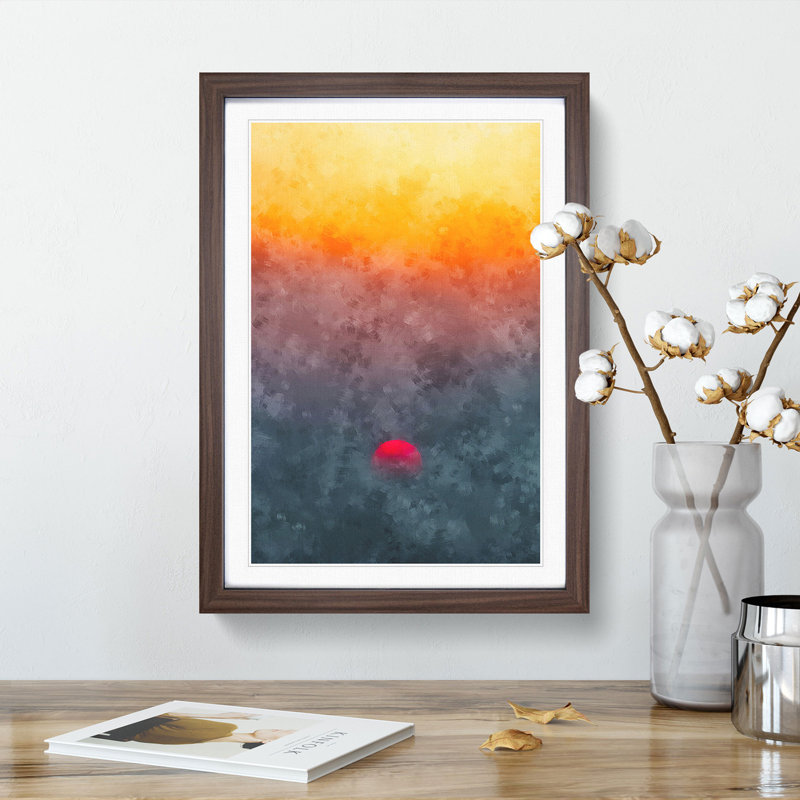 Sunset in Portugal - Framed Print, 63cm H x 45cm W x 2cm D, Walnut Framed