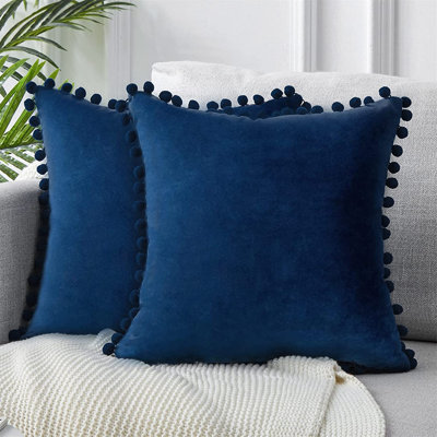 Deconovo Pom-poms Reversible Pillow Cover