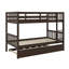 Lit superposé simple au-dessus de simple en bois d'hévéa avec lit gigogne, convertible en 2 lits-1174660870