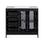 Meuble-lavabo de 36 pouces avec portes à fermeture douce, tablettes réglables et trois tiroirs à fermeture douce pour un rangement élégant-116332607