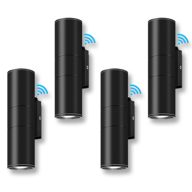 Outdoor Dusk-To-Dawn Sensor Wall Lights - 4-Pack IP65 Waterproof Aluminum Design (Set of 4)