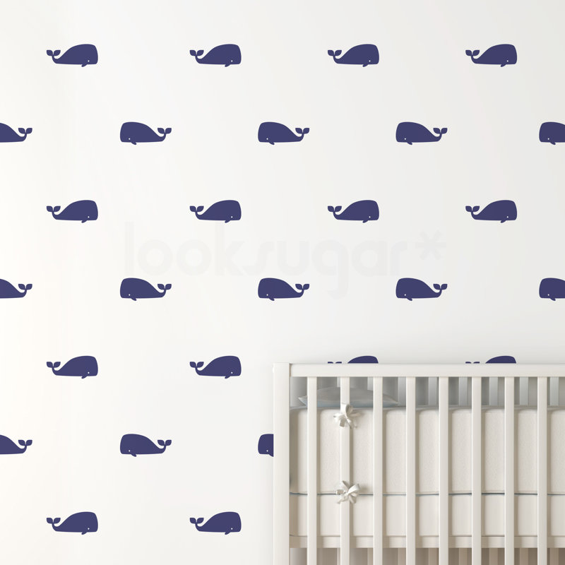 Décalcomanie murale baleine, Noir