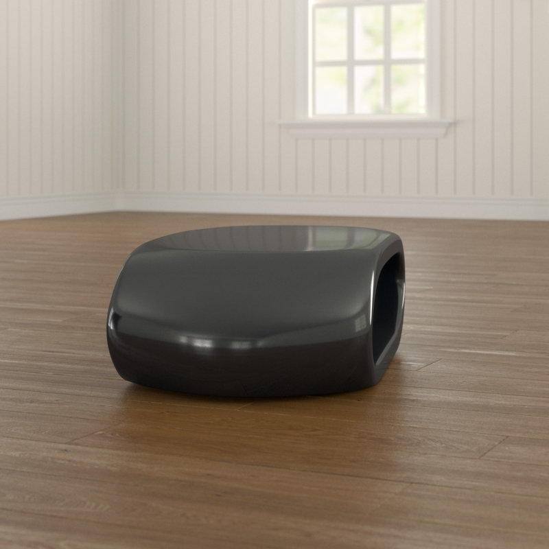 Abstract Coffee Table with Storage, Black