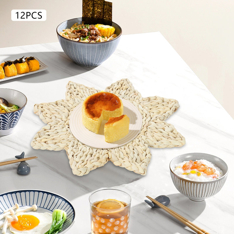 12Pcs Woven Rattan Placemat