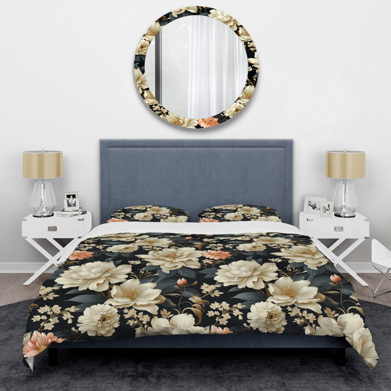 Ensemble de housse de couette Contemporary Motifs Victorian, Housse de couette pour grand lit et 2 taies décor